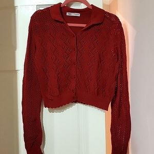 Zara Red Cardigan Size M